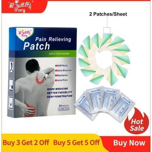 Ifory 24 Pieces/Box Menthol Analgesic Plaster Same as Salonpas Pain Patch Relief Muscle Aches Treatment Herbal Pain Patch