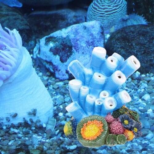 203F Artificial Coral Plant Aquarium Coral Ornaments Polyresin Coral Adornment DIY Fish Tank Decor Resin Fish House Shelter