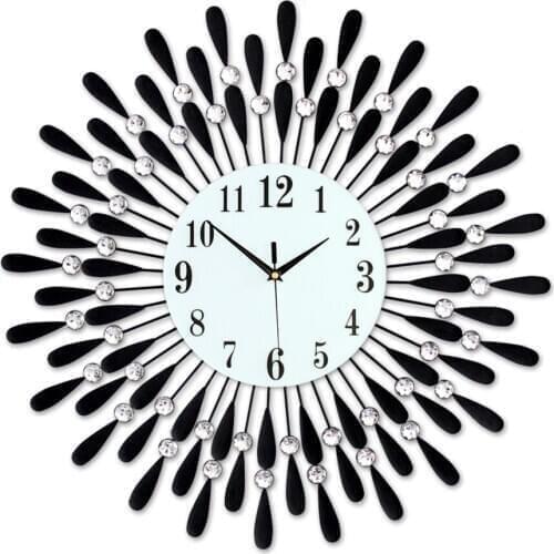 Creative Silent 3d Wall Clock Modern European Large Crystal Luxury Wall Clocks Luminous Relogio De Parede Home Decoration Gift