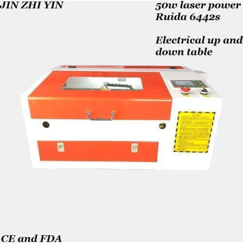 50w co2 laser engraving cutting machine 4030 ruida 6442s controller engraver laser 50w with electrical up and down table