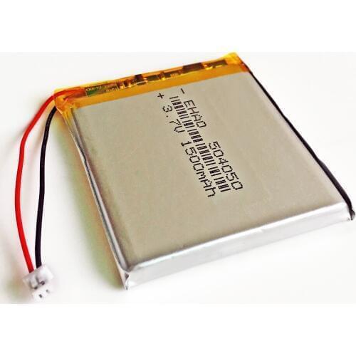 JST 1.25mm 2pin 3.7V 1500mAh 504050 Lithium Polymer LiPo Rechargeable Battery For Mp3 DVD PAD mobile tablet pc power bank Camera