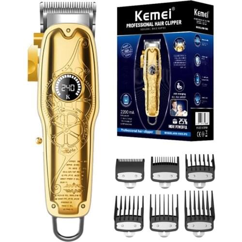 Original LCD display rechargeable adjustable hair clipper finishing fading blending electric hair trimmer beard for men haircut