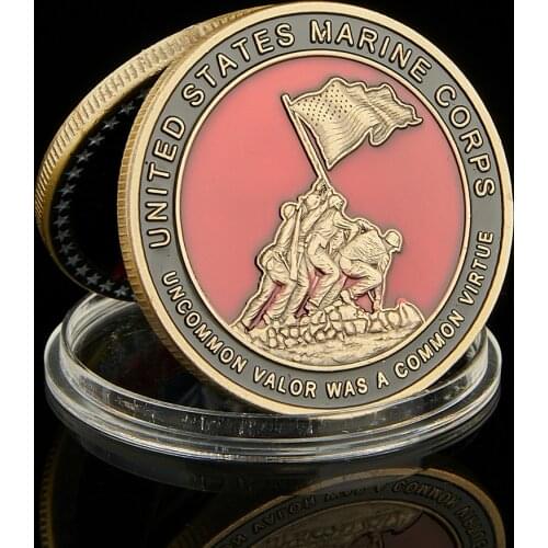 United States Marine Uncommon Valor Was A Common Virtue Semper Fidelis Spiritual Symbol Metal Challenge Coin