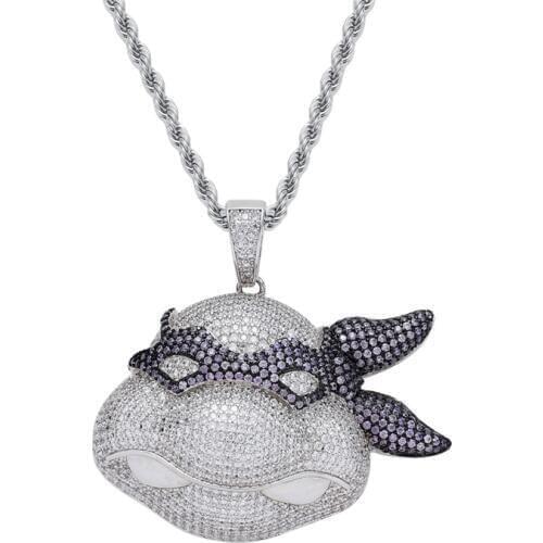 Cartoon Characters Pendant Necklace Cubic Zirconia Iced Out Necklace Fashion Hip Hop Jewelry Mens Gift