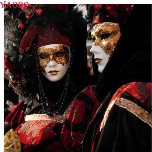 Full Square Round Drill DIY Diamond Painting mask woman 5D Daimond Painting Picture Mosaic 3D Cross Stitch Crystal Home Decor