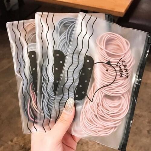 100pc/bag Hair Accessories for Women Ponytail Holder Rubber Bands Scrunchie Elastic Hair Bands Girls Headband Decorations