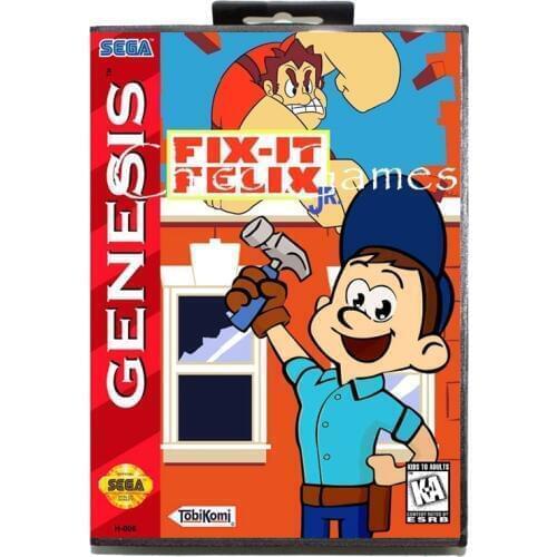 Sega MD games card - Fix It Felix Jr US Sticker for Sega MegaDrive Video Game Console 16 bit MD card