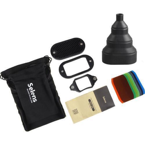 Selens Flash Speedlight Honeycomb Grid Diffuser Reflector with Magnetic Gel Band 7Pcs filters Flash Accessories Kit