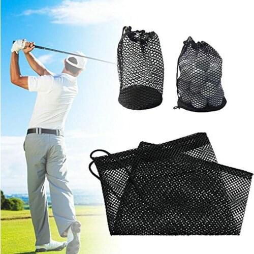 Golf Mesh Bag Black Mesh Storage Bag Fascicular Orifice Shopping Net Bag Underwear Storage Bag Outdoor Sports Golf Accessories
