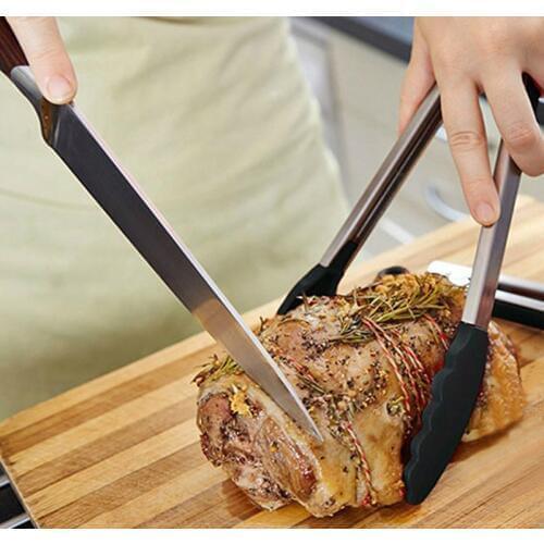 Silicone BBQ Grilling Tong Salad Bread Serving Tong Non-Stick Kitchen Barbecue Grilling Cooking Tong with Joint Lock