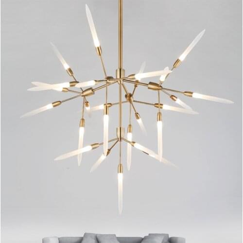 Postmodern Chandelier Simple Nordic Living Room Dining Room Chandelier Lighting Creative Model Room Personality G4 Hanging Lamp