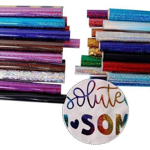SUNICE 25cmX150cm(9.8inchX59inch) Holographic Iron-on Heat Transfer Vinyl Press Film For Plotter T-shirt Design Gift Garment