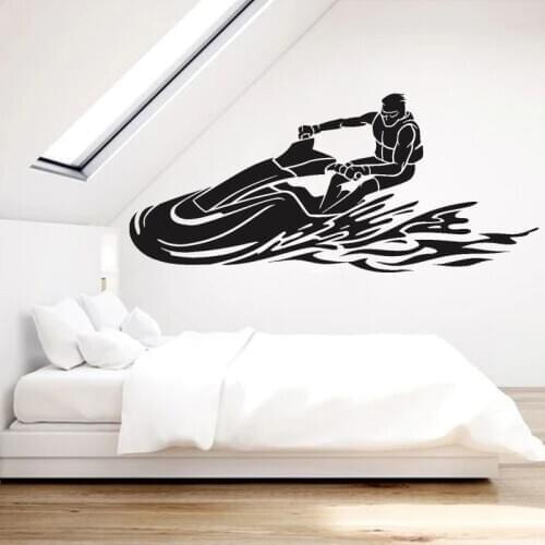 Jet Ski Vinyl Wall Decal Water Sports Mural Personal Watercraft Rental Shop Decoration Racing PWC Stickers O162