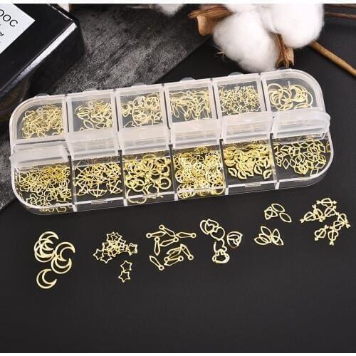 Golden Heart Star Flower Moon Shape DIY Filling Materials Filler Epoxy Resin Jewelry Making Nail Decoration