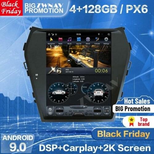 128 Tesla Screen Carplay For Hyundai Santa Fe ix45 2013 2014 2015 2016 2017 2018 Android Player Auto Audio Stereo Radio Recorder