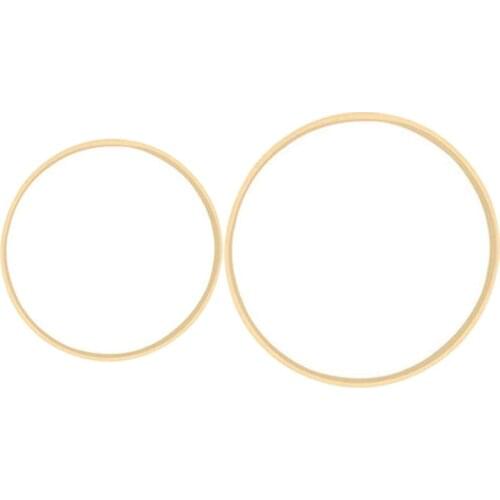 2x Dream Bamboo Rings,Wooden Circle Round Catcher DIY Hoop for Flower Wreath House Garden Plant Decor 20.5cm & 26cm