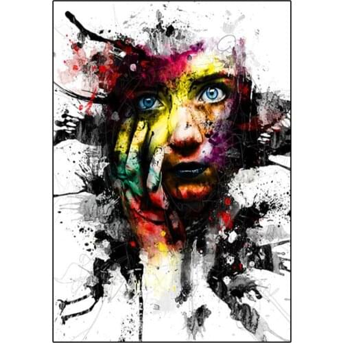 Diamond Embroidery Abstract Graffiti Art Girls Face 5D Diy Diamond Painting Full Square Round Drill Mosaic Wall Art WomanZP-4819