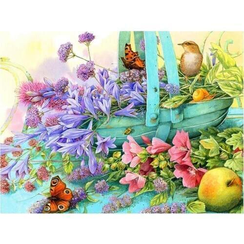 Flower birds diamond painting full square embroidery picture mosaic poster children toy diamond art drawing wall sticker decor