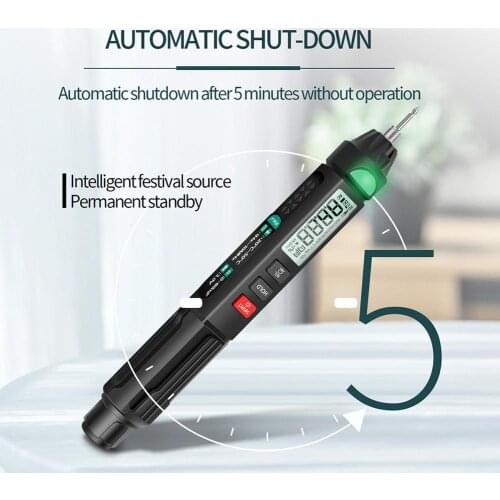 Aneng A3007 LCD Digital Multimeter Pen Type Intelligent Voltage Diode Contact Tester Non Counts Resistance Tools DC / 6000 A8I1