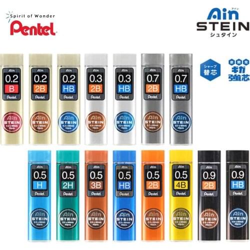 Pentel C275 Ain STEIN 0.3|0.5|0.7|0.9mm Black High Toughness Resin Lead Core Anti-breaking Lead Automatic Pencil Refill