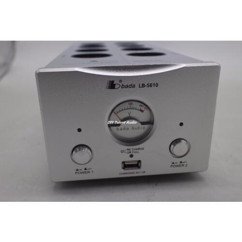 Bada 5610 EU plug Power Filter Schuko Socket 2 channel Power Supply Filter With USB and vu meter shown
