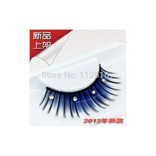 Free shipping 1Pairs/lot natural long thick cocking up girl High quality diamond false eyelashes charming fake eyelashes