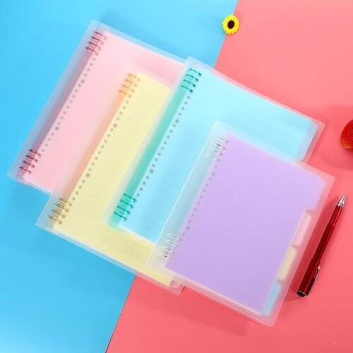 A5 Loose Leaf Soft Side Notebook Journal Planner Transparent Horizontal Line Notebooks School Office Stationery