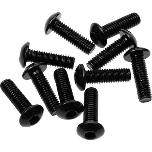 BMBY-16 x 5mm 10pcs Fasteners Screws Bolts License Plate Fixed Windscreen Shocks Motorcycle Auto Truck Decorative - Black