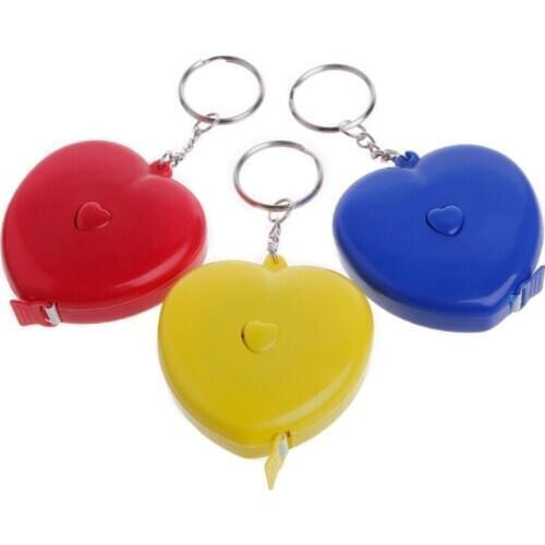Keychain Portable Retractable Ruler Heart-shaped Tape Measure 1.5m