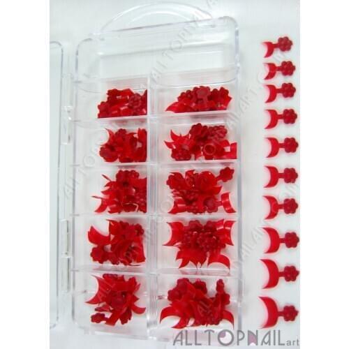 FedEx&DHL FREESHIPPING 100/box french wrap false nail art tips 350 boxes red acrylic nails tips to get that perfect smile line