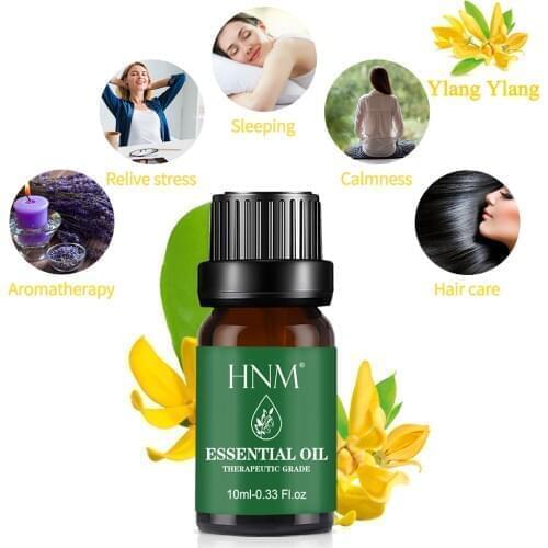 HNM Ylang 10ML Pure Plant Essential Oils Relive Stress Sleeping Lavender Sandalwood Tea tree Jasmine Oil Aromatherapy Diffuser