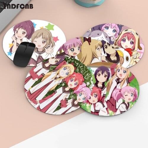 YNDFCNB New Printed Yuru Yuri Anime Customized laptop Gaming round mouse pad Anti-Slip Laptop PC Mice Pad Mat gaming Mousepad
