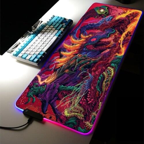 Mouse Pad Rgb Mat Cute Gaming Accessories CS Pc Gamer Girl Keyboard Wrist Rest Genshin Impact Stitch Solo Leveling Lol Valuing