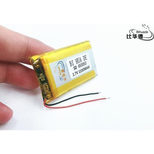 Li-po 1pcs 3.7V,1100mAH,[653352] Polymer lithium ion / Li-ion battery for TOY,POWER BANK,GPS,mp3,mp4,cell phone,speaker