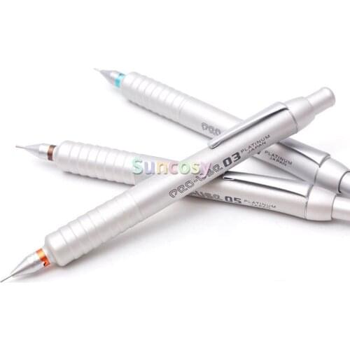 Platinum Aluminum body Mechanical Pencil 0.3mm 0.7mm PRO-USE Silver MSD-1500, Drawing Writing Stationery