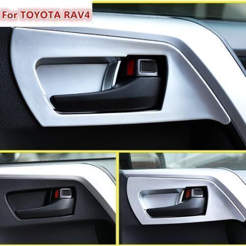 The new For Toyota RAV4 2016 2017 ABS Matte Interior Inner Door Handle Bowl 4pcs Frame Trim Auto Accessories Styling