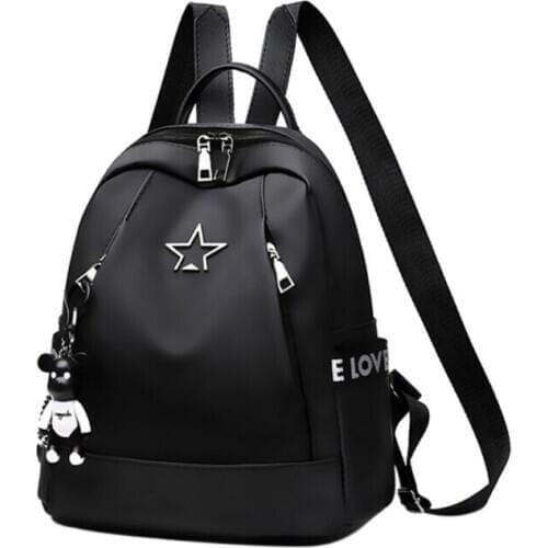 New Fashion Women Girls Lady Backpack Rucksack Travel Shoulder College School Bag Black
