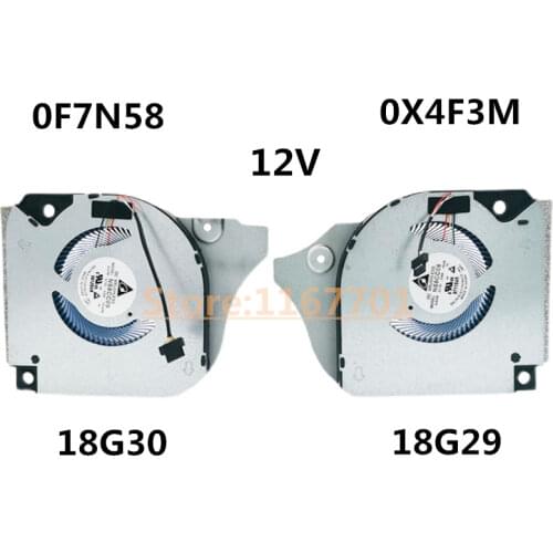 New Original CPU/GPU Cooling Fan For Dell inspiron Game book 17 G7 7590 7790 NS8CC08-18G29 0F7N58 NS8CC09-18G30 12V
