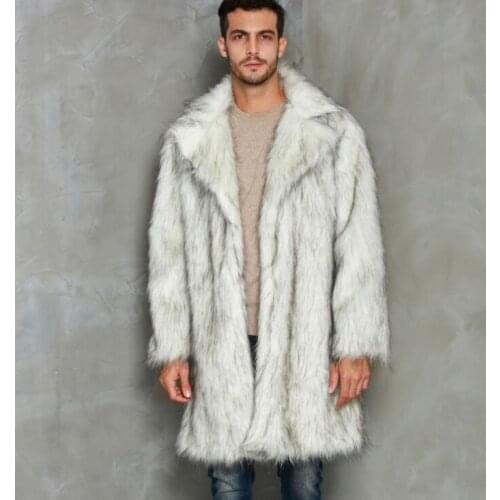 Autumn long faux mink leather jacket mens winter thicken warm fur leather coat men slim jackets jaqueta de couro B25