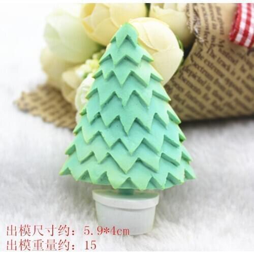 P659 Christmas tree potted aroma gypsum mold silica gel mould baking tool