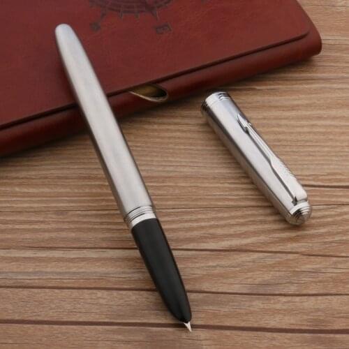 Luxury Jinhao 85 Fountain Pen stainless steel Spin Business Office School Supplies Ink Pens