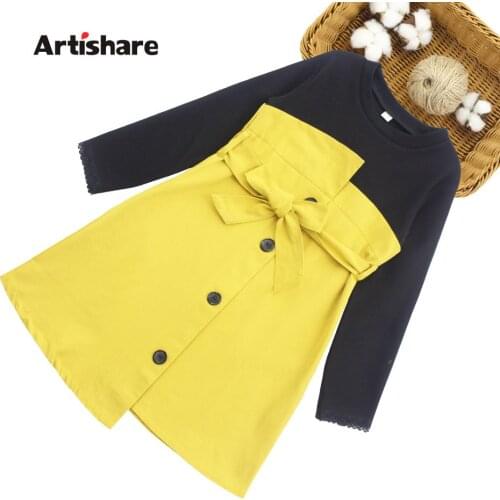 Girl Dresses Patchwork Girl Child Dress Spring Autumn Kids Dresses Teenage Costume For Girls 6 8 10 12 14