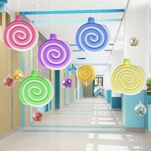 23cm Lollipop Hanging Ornaments Round Lollipop Aerial Charm Pendant Baby Shower Birthday Party Kindergarten Home Decor Supplies