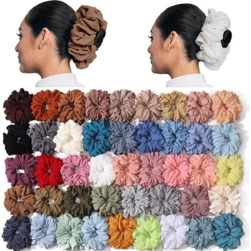 Malaysian Bunch Hair Tie For Muslim Women Chiffon Oversized Rubber Band Beautiful Hijab Volumizing Scrunchie Large Headscarf