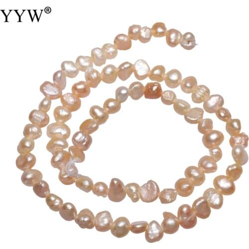 YYW Top Quality Cultured Potato Freshwater Pearl Beads natural pink 4-5mm Approx 0.8mm Sold Per Approx 14.5 Inch Strand