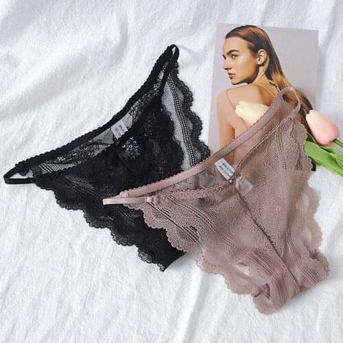 Womans Lace Panties Sexy Thongs Underwear Floral Embroidered Transparent Thin Belt G-String Female Exotic Lingerie