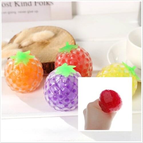 1Pcs Strawberry Fruit Jelly Water Squishy Cool Stuff Funny Things Pop it Fidget Stress Reliever Toys Adult Kids Novelty Gifts