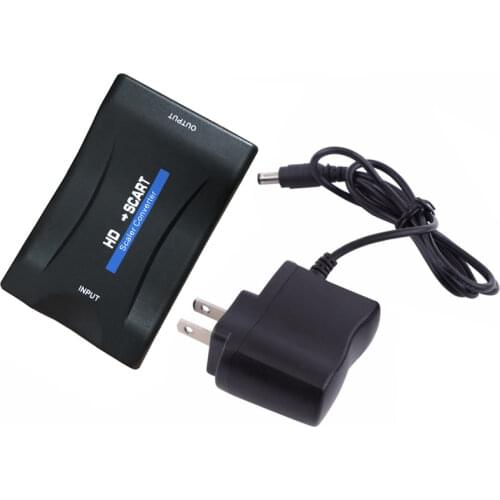 1080P HD HDMI-compatible To SCART Video Audio Upscale Converter AV Signal Adapter Receiver for DVD Laptop PC To Scart Monitor TV