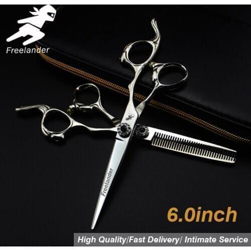 6 inch Professional hair Barber scissors set straight scissors and curved pieces hair care & styling
