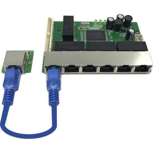 OEM PBC 8 Port Gigabit Ethernet Switch 8 Port met 8 pin way header 10/100/1000 m hub 8way power pin Pcb board OEM schroef gat